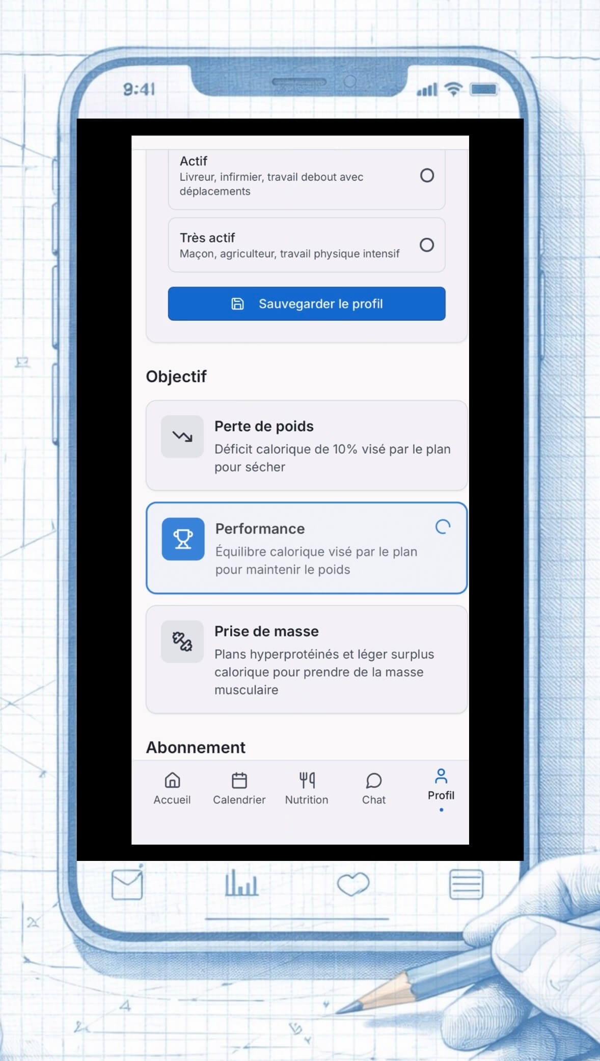 Affutage, prise de masse ou équilibre du poids ? app sport nutrition Ograal