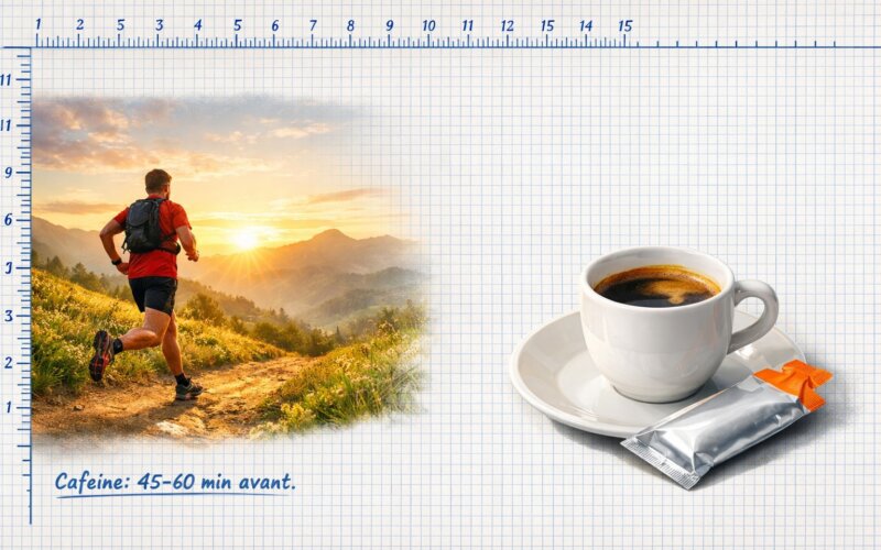 Caféine avant course endurance : timing, dose et protocole