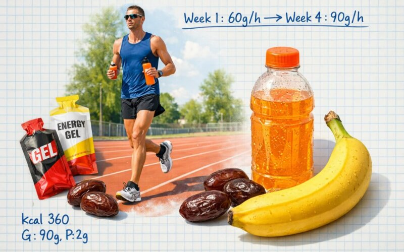 90 g de glucides/heure : plan de 4 semaines pour entraîner ton intestin (sans exploser)