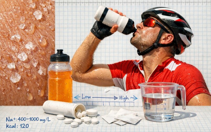Sodium en cyclisme (chaleur) : combien par litre, et quand ça sert vraiment