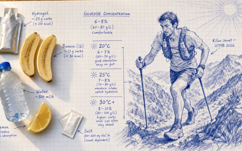 Kilian Jornet : nutrition trail par forte chaleur — adapter ton fueling pour l&rsquo;UTMB